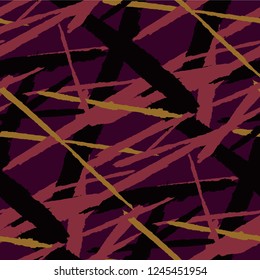 Seamless Vector Pattern. Grunge Texture with Brush Strokes for Wallpaper, Curtain, Shirt. Trendy Background in Modern Style. Noisy Seamless Texture.