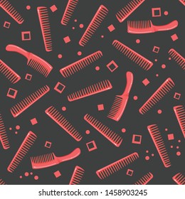 seamless vector pattern of hairbrushes