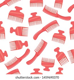 seamless vector pattern of hairbrushes