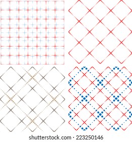 Seamless Vector Pattern with Halftone Dots Set .