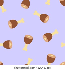 Seamless vector pattern with ham on lilac for print, ceramics, textiles, cards, fabric, wrapping