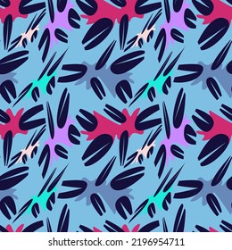 Seamless vector pattern with hand draen absctract chaotic shapes