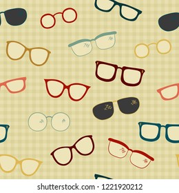 A Seamless Vector Pattern of Hand Drawn Eye Glasses