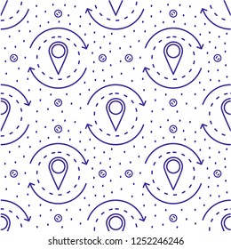 Seamless vector pattern with hand drawn sailing yachts. Summer bright background.