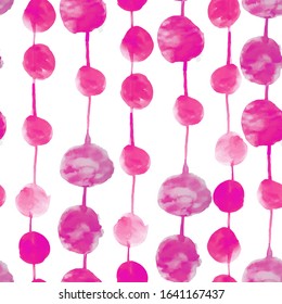 Seamless vector pattern with hand drawn brush strokes in pink