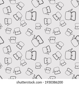 Seamless vector pattern of hand drawn teapots