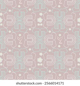 Seamless vector pattern with hand drawn rainbows cute design for fabric, baby clothes, textile, wallpaper, wrapping