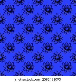 Seamless vector pattern with hand drawn flowers. Floral design for textile, fabric, wallpaper, wrapping paper and other surfaces.