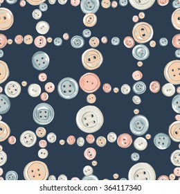 seamless vector pattern of hand drawn buttons