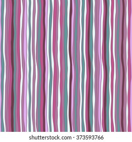 Seamless vector pattern - hand drawn background with bright stripes and waves in pink and purple tones.