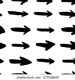 The seamless vector pattern with hand drawn arrows. Doodle background for your design. 