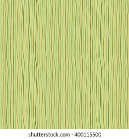Seamless vector pattern - hand drawn background with bright stripes and waves in green and yellow tones.