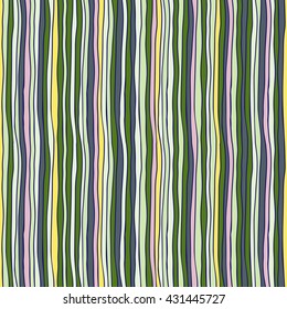 Seamless vector pattern - hand drawn background with bright stripes