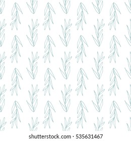 Seamless vector pattern of hand drawn doodle leaves/floral leaves vector pattern 