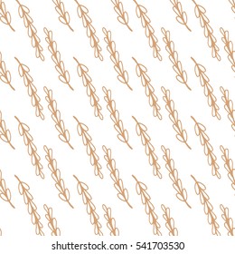Seamless vector pattern of hand drawn doodle leaves