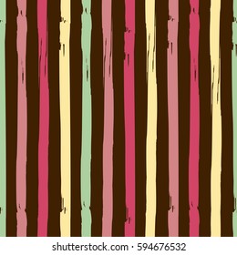 Seamless vector pattern with hand drawn vertical stripes on dark background.