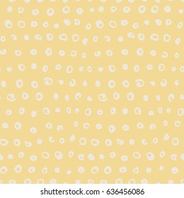 Seamless vector pattern with hand drawn ink polka dots for fabric, cards, invitations, wrapping paper, stationery and web backgrounds