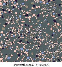 Seamless vector pattern with hand drawn irregular ink polka dots for fabric, cards, invitations, wrapping paper, stationery and web backgrounds