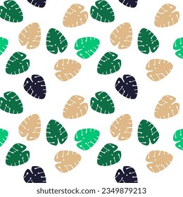 Seamless vector pattern hand-drawn line with leaves fabric seamless patterns The geometric pattern with lines. Seamless vector background. for paper,cover,interior decor,texture,fabric,clothing