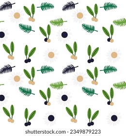 Seamless vector pattern hand-drawn line with leaves fabric seamless patterns The geometric pattern with lines. Seamless vector background. for paper,cover,interior decor,texture,fabric,clothing