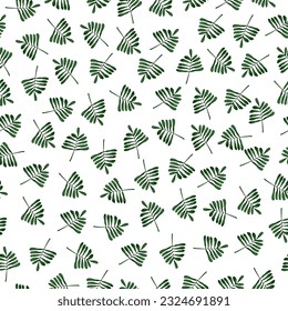 Seamless vector pattern with hand-drawn tree leaves.