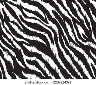 seamless vector pattern of hand-drawn zebra skin, abstract scribbled design