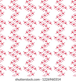 Seamless vector pattern handmade, artistic with red hearts on a white background. Illustration for Valentine's Day. Beautiful tile, wrapper, cover, textile, postcard, wallpaper design.