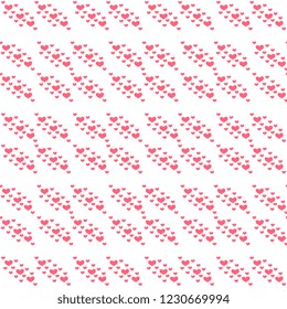 Seamless vector pattern handmade, artistic with red hearts on a white background. Illustration for Valentine's Day. Beautiful tile, wrapper, cover, textile, postcard, wallpaper design.