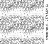 Seamless vector pattern with handwritten Cyrillic unreadable text, illegible doodle handwriting, cursive script background