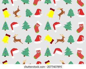 Seamless vector pattern Happy New Year and Christmas. For gift wrapping, background, fabrics, decorations and etc