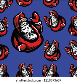 seamless vector pattern with happy santa claus