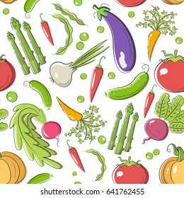 Seamless vector pattern of healthy eating