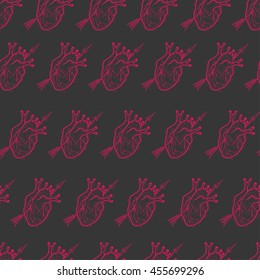 Seamless vector pattern with heart 