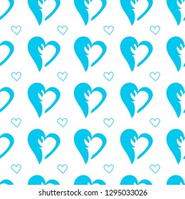 Seamless vector pattern with heart. Seamless pattern can be used for wallpaper, pattern fills, textures.