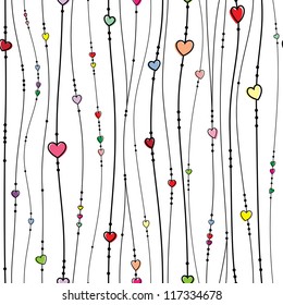 Seamless vector pattern with hearts