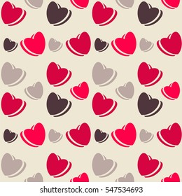 Seamless vector pattern with hearts. 