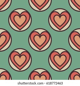 Seamless vector pattern with hearts