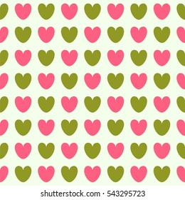Seamless vector pattern with hearts. Can be used for wallpaper, pattern fills, web page background, fabric, surface textures, gifts, wrapping paper. scrapbooking.