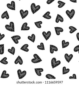 Seamless vector pattern with hearts. Elements for design. Cute Romantic background. Love, heart. Ideal for fabric, wallpaper, wrapping paper, textile, bedding, t-shirt print.