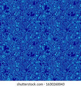 seamless vector pattern with hearts and flowers valentine`s day wedding card fabric