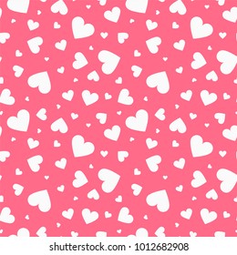 Seamless vector pattern with hearts. Happy valentines day beautiful background.