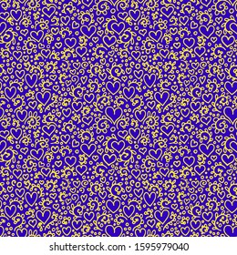 seamless vector pattern with hearts and herbs