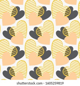 Seamless vector pattern of hearts. Lovely Vector background. Valentine's day illustration. Vector hearts. heart background