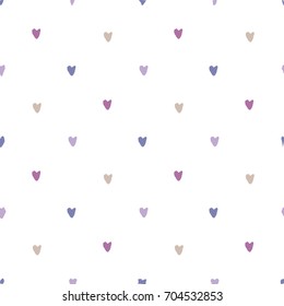 Seamless vector pattern with hearts on transparent background