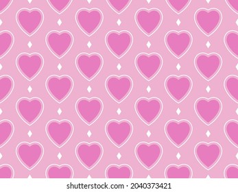 Seamless vector pattern with hearts. Simple pink design for valentine's day. Romantic ornament for printing on paper or textiles. 