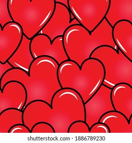 Patrón vectorial impecable con corazones para el día de San Valentín.