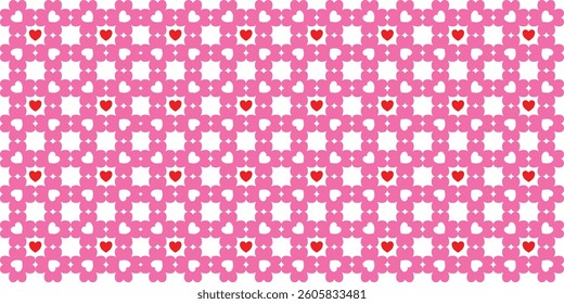 Seamless vector pattern with hearts. Valentines day background.