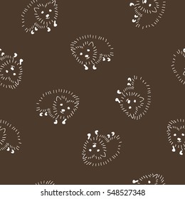 Seamless vector pattern with hedgehogs