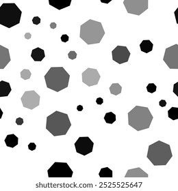 Patrón de Vector sin fisuras con heptágonos, creando un fondo monocromo creativo con Elementos girados. Ilustración vectorial sobre fondo blanco