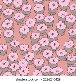 Seamless vector pattern herbal inflorescences.